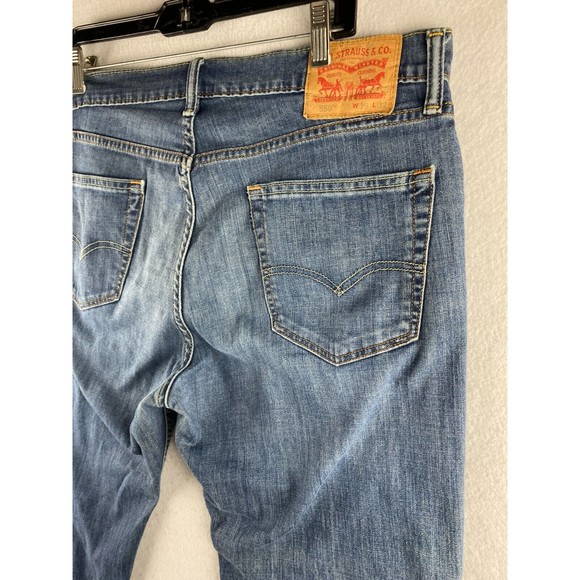 Levi's 559 Jeans Mens 36 x 32 Blue Relaxed Straight Dark Wash Distressed Demin - Picture 14 of 16